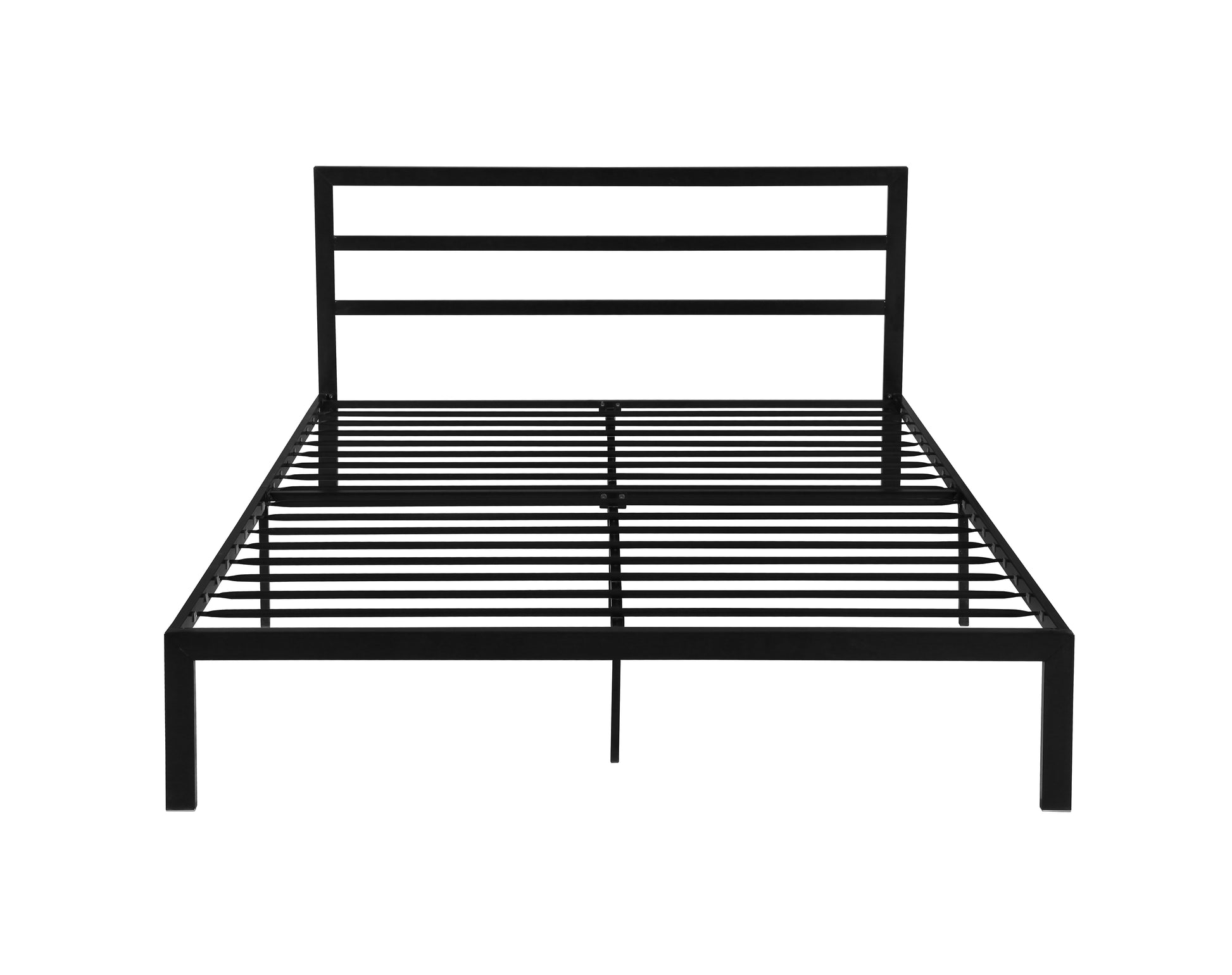 Queen Size Metal Bed Frame With Headboard Black Black Metal