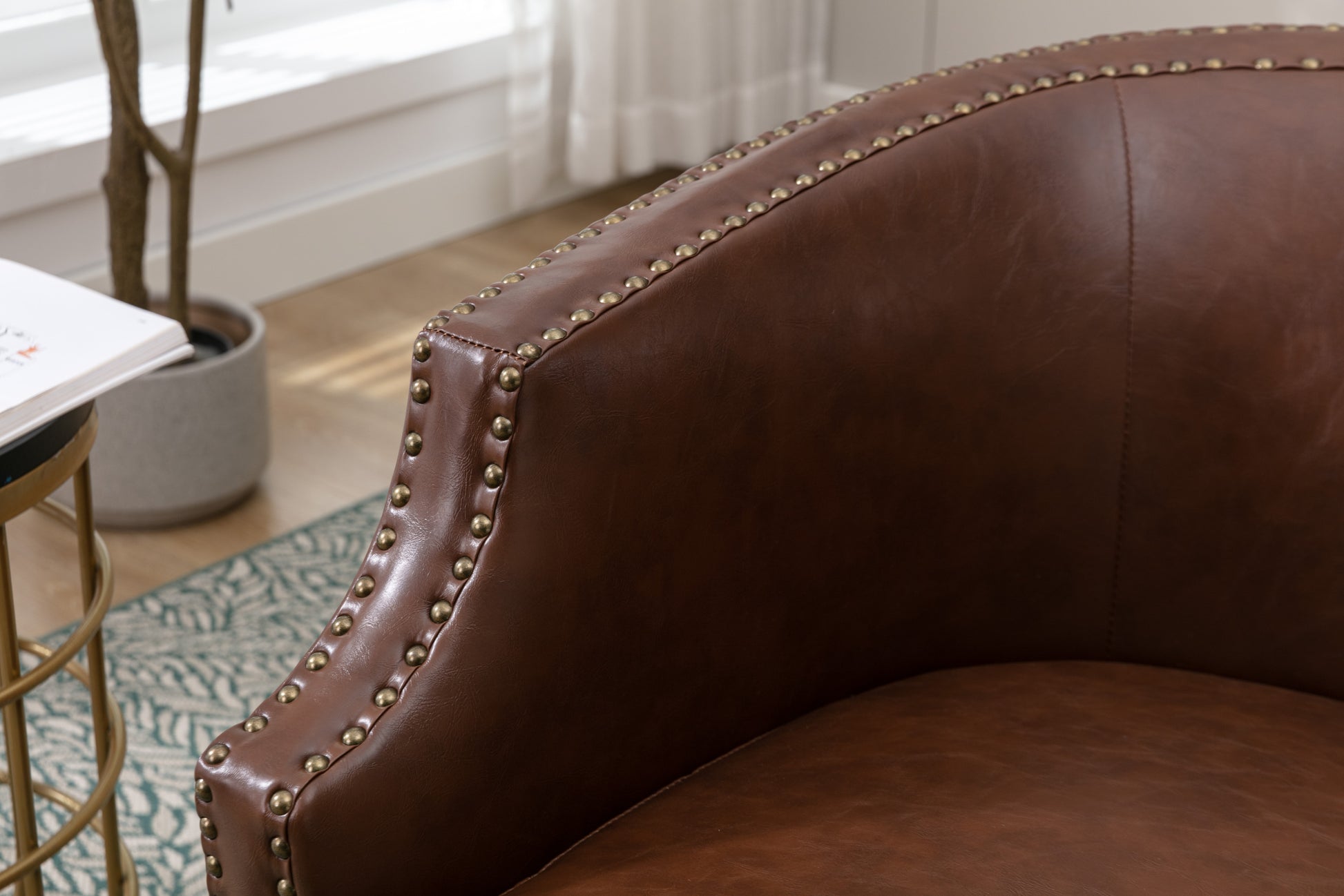 Coolmore Swivel Chair Living Room Chair Coffee Metal
