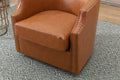 Coolmore Swivel Chair Living Room Chair Light Brown Metal