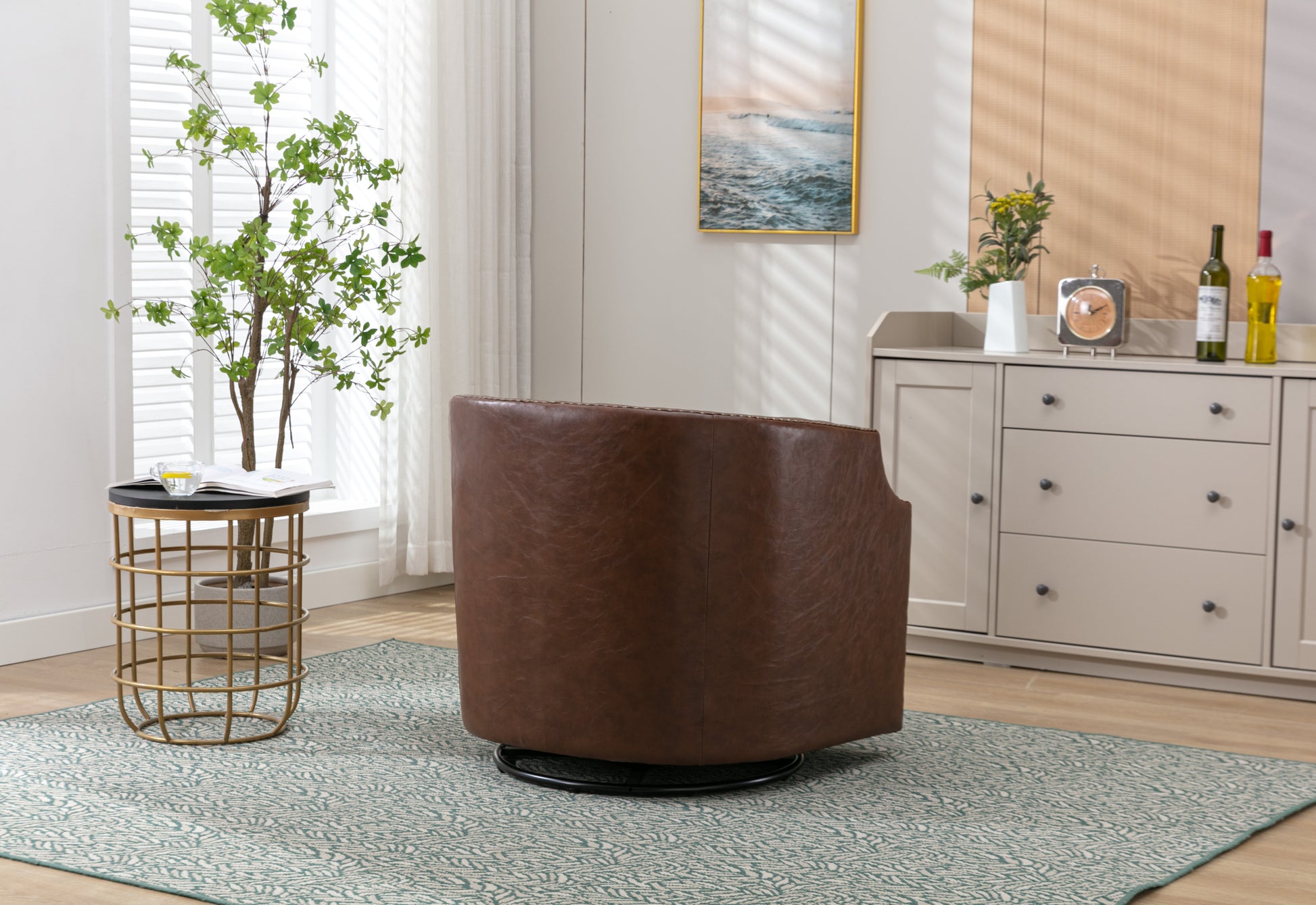 Coolmore Swivel Chair Living Room Chair Coffee Metal