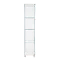 One Door Glass Cabinet Glass Display Cabinet With 4 Shelves, White White Glass