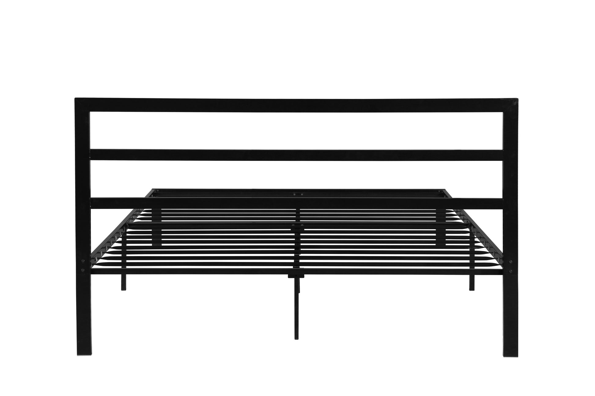 Queen Size Metal Bed Frame With Headboard Black Black Metal