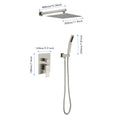 Shower System With Shower Head, Hand Shower, Hose, Valve Trim,Lever Handles And Niche Brushed Nickel Brass