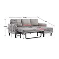 United We Win Sectional Sofa Reversible Sectional Sleeper Sectional Sofa With Storage Chaise Gray Polyester