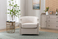 Coolmore Swivel Chair Living Room Chair Beige Metal