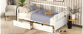 Twin Size Daybed Wood Bed With Two Drawers,White Old Sku:Lp000057Aak White Solid Wood