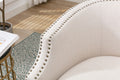 Coolmore Swivel Chair Living Room Chair Beige Metal