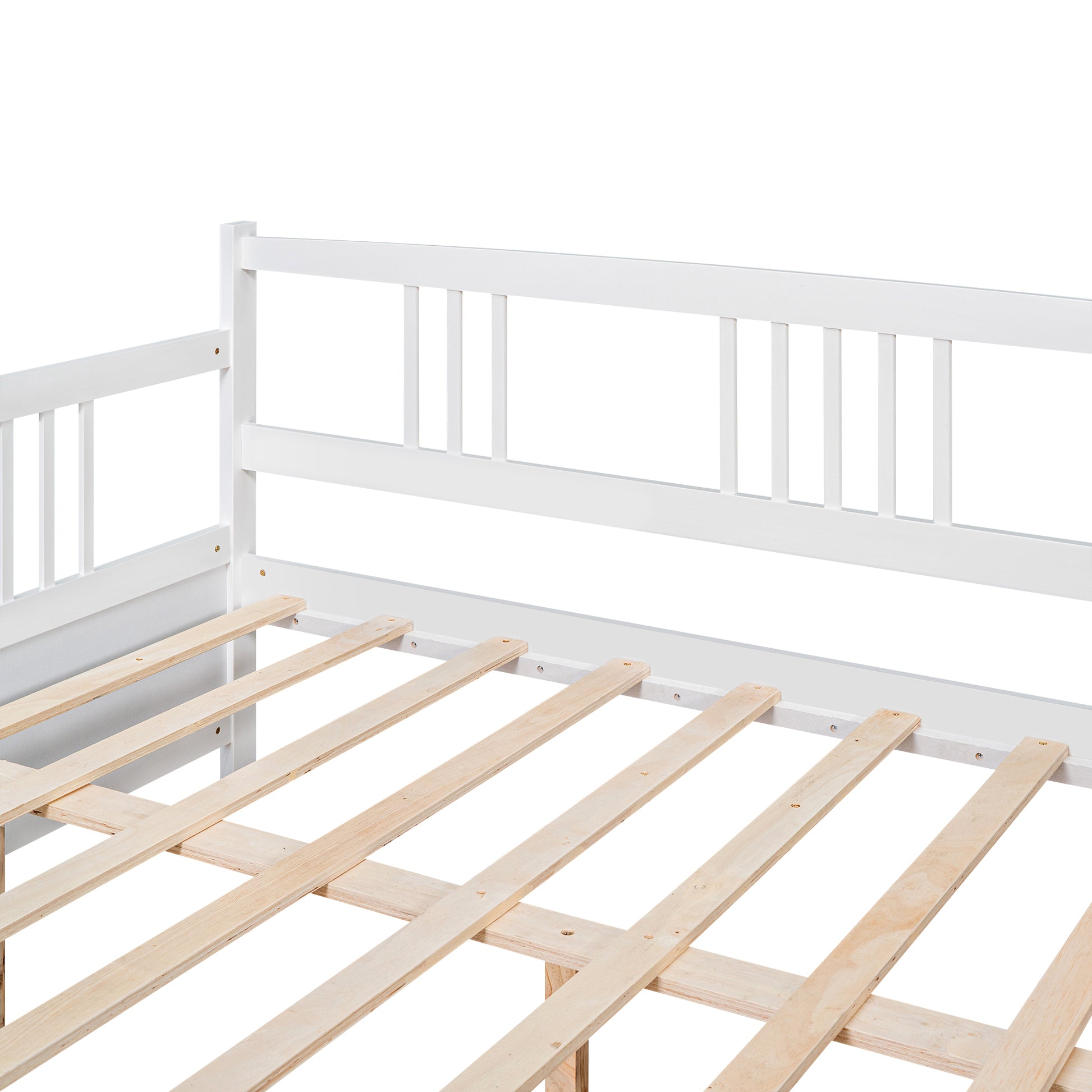 Full Size Daybed With Support Legs, White Old Sku: Wf191900Aak White Solid Wood