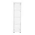 One Door Glass Cabinet Glass Display Cabinet With 4 Shelves, White White Glass
