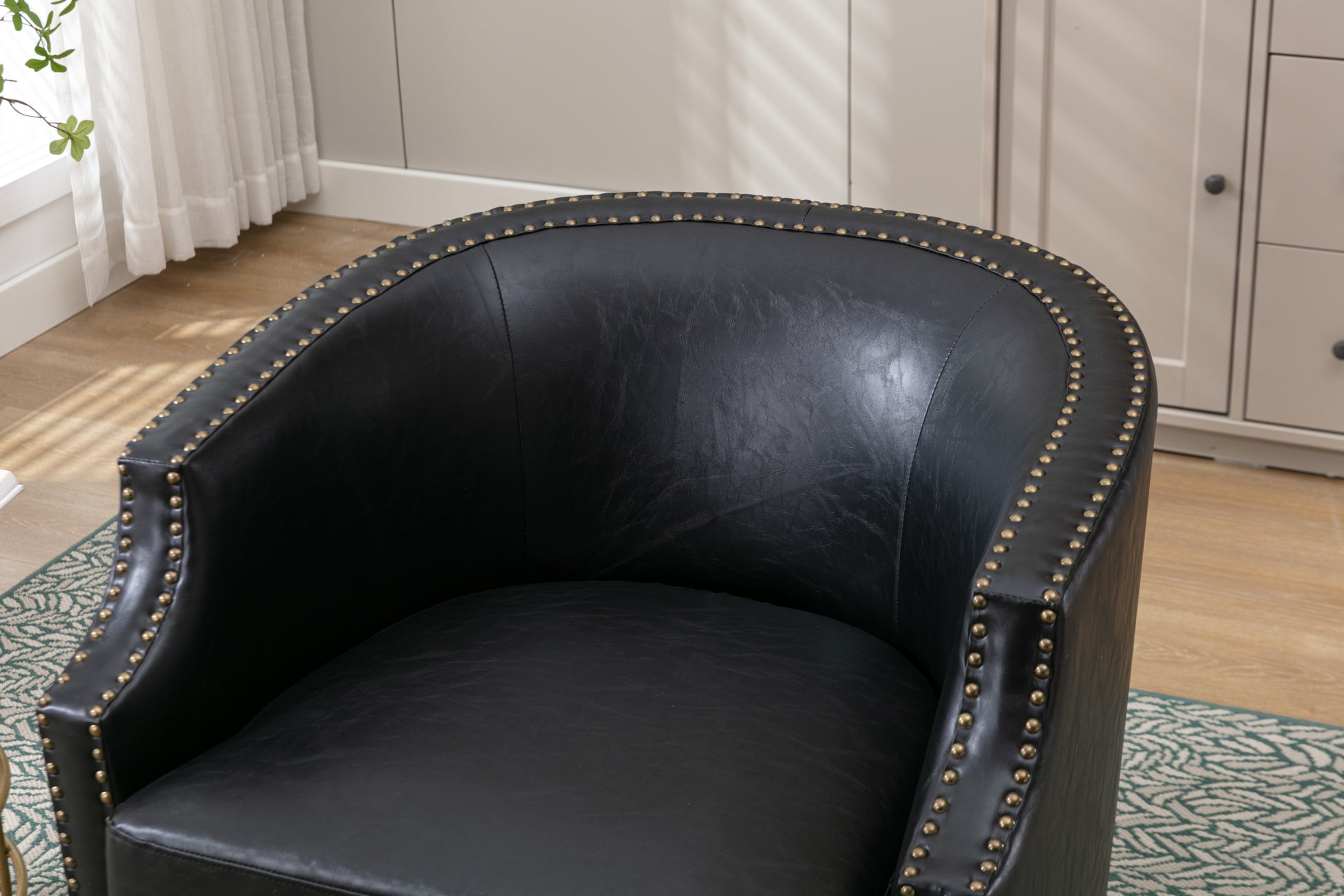 Coolmore Swivel Chair Living Room Chair Black Metal
