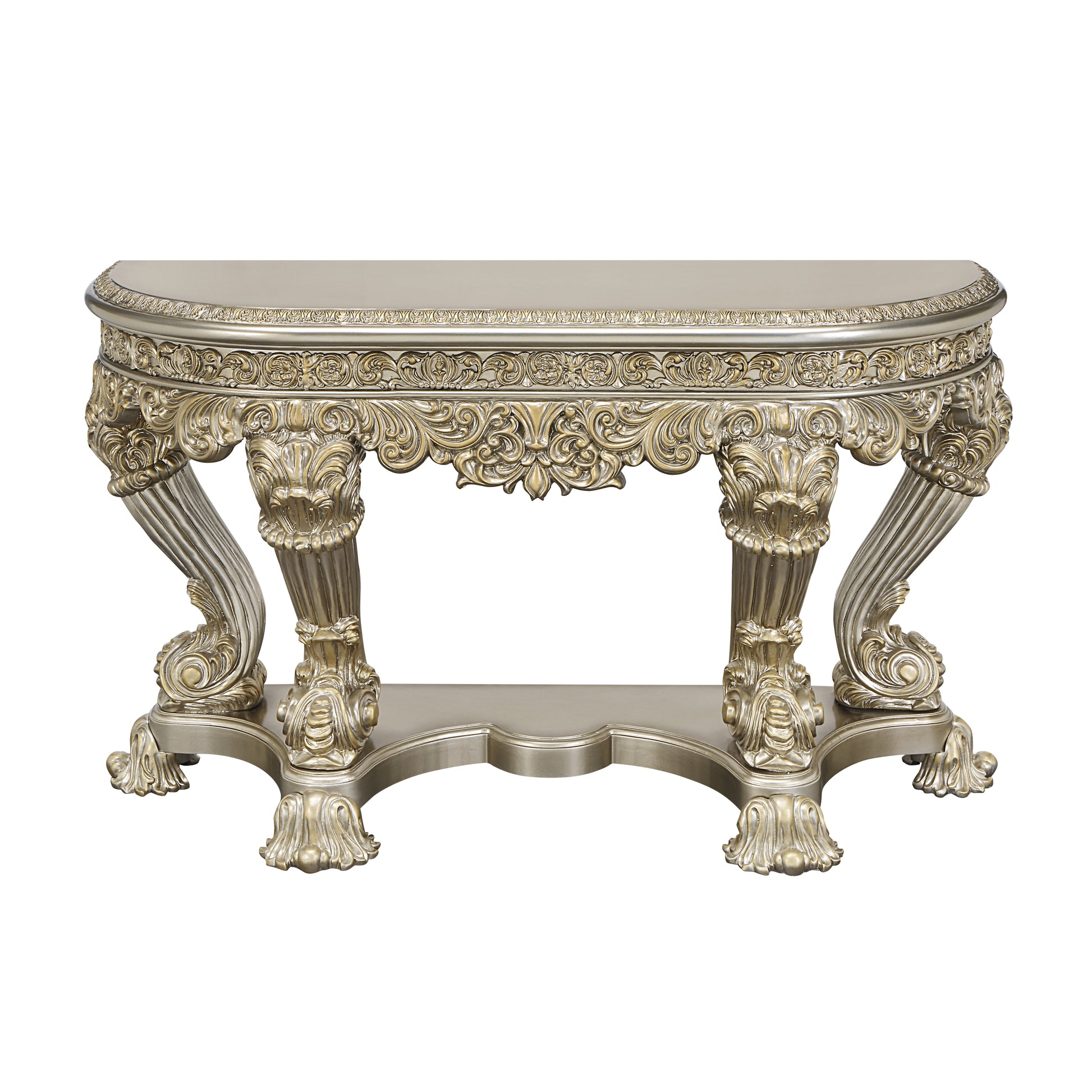 Danae Sofa Table Champagne & Gold Finish Lv01204 Gold Mdf