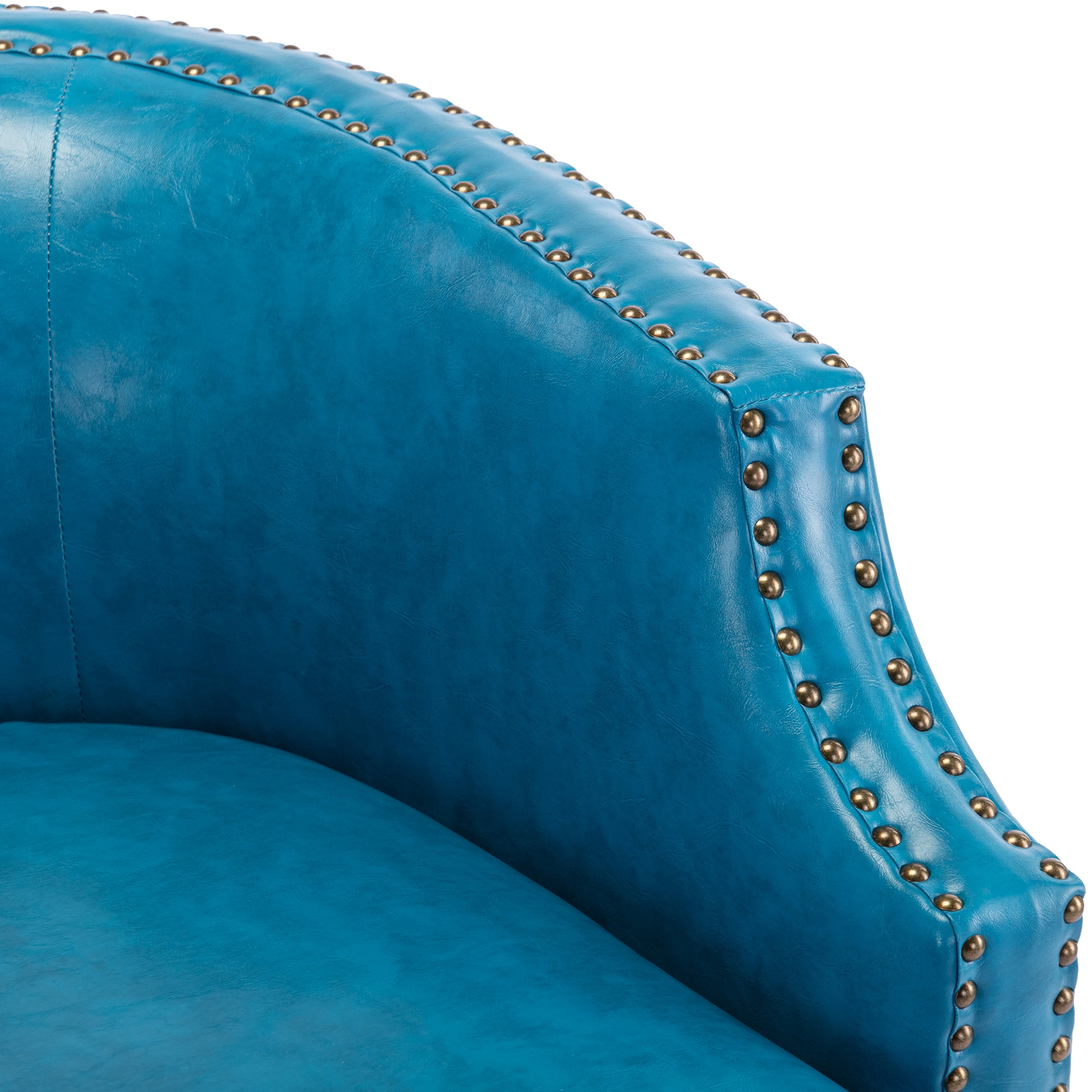 Coolmore Swivel Chair Living Room Chair Light Blue Primary Living Space Foam Pu Leather
