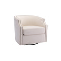 Coolmore Swivel Chair Living Room Chair Beige Metal