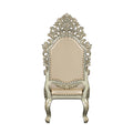 Sorina Arm Chair Set 2 Pu & Antique Gold Finish Dn01210 Gold Solid Wood Mdf