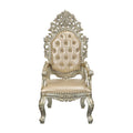 Sorina Arm Chair Set 2 Pu & Antique Gold Finish Dn01210 Gold Solid Wood Mdf