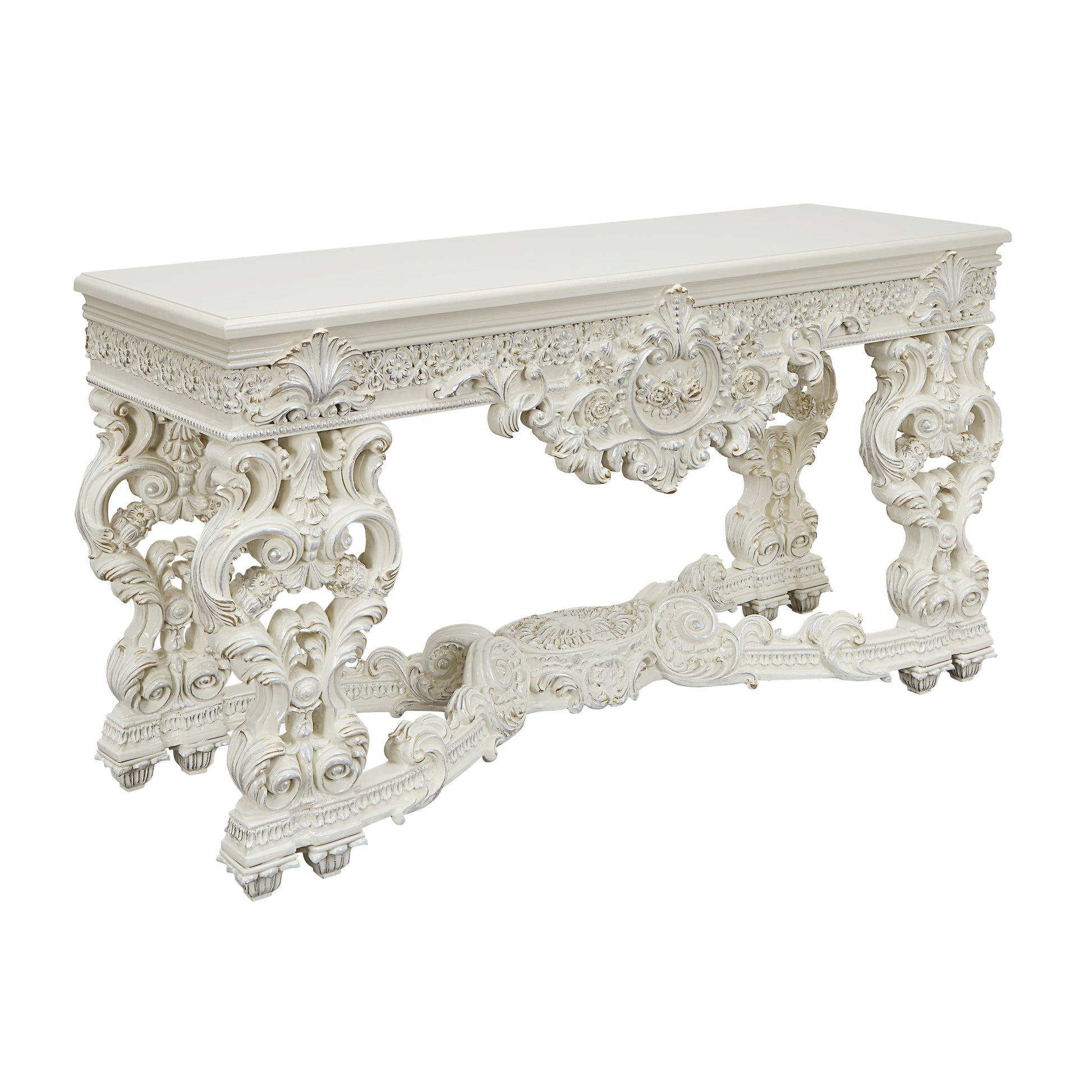 Adara Sofa Table Antique White Finish Lv01219 Antique White Mdf