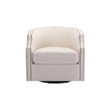 Coolmore Swivel Chair Living Room Chair Beige Metal