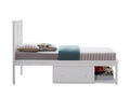Lolanda Twin Bed White Finish Bd00649T White Solid Wood Mdf