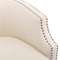 Coolmore Swivel Chair Living Room Chair Beige Metal