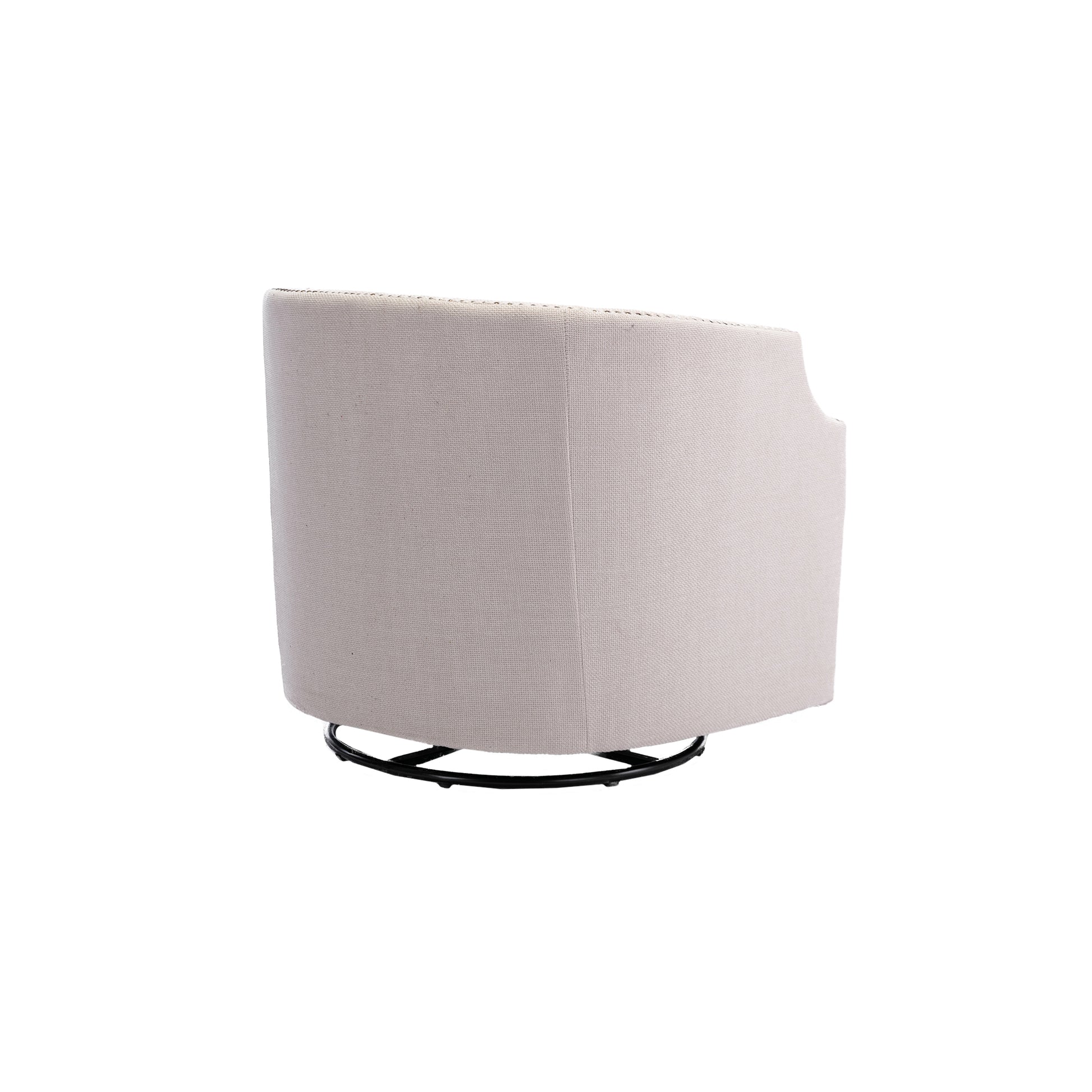 Coolmore Swivel Chair Living Room Chair Beige Metal