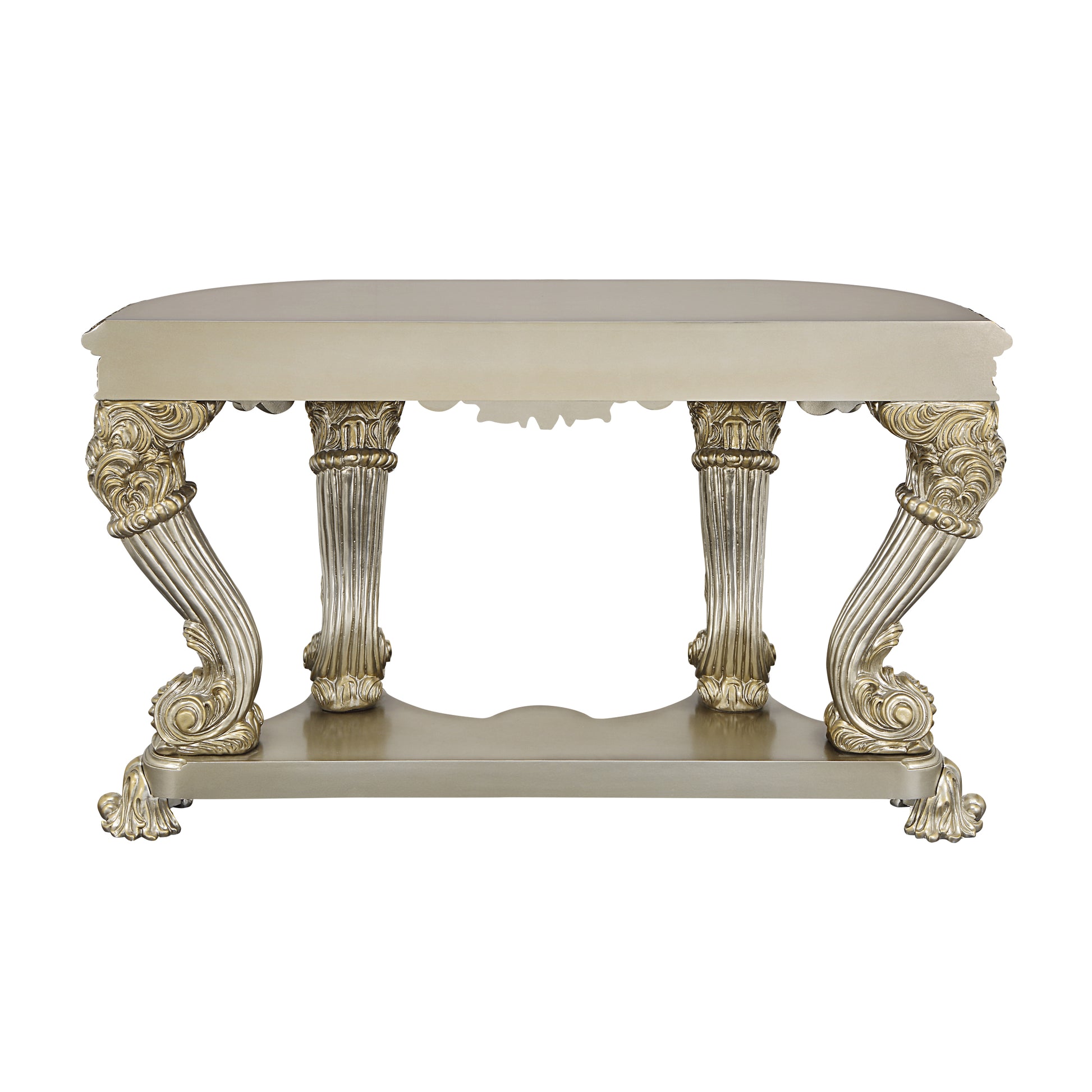 Danae Sofa Table Champagne & Gold Finish Lv01204 Gold Mdf