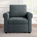 3 In 1 Sofa Bed Chair, Convertible Sleeper Chair Bed,Adjust Backrest Into A Sofa,Lounger Chair,Single Bed,Modern Chair Bed Sleeper For Adults,Deep Blue Old Sku:Wf301161Aad Dark Blue Linen
