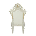 Adara Side Chair Set 2 Pearl White Pu & Antique White Finish Dn01230 Antique White Solid Wood Mdf