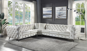 Atronia Sectional Sofa W 4 Pillows Beige Fabric Lv01160 Beige Fabric