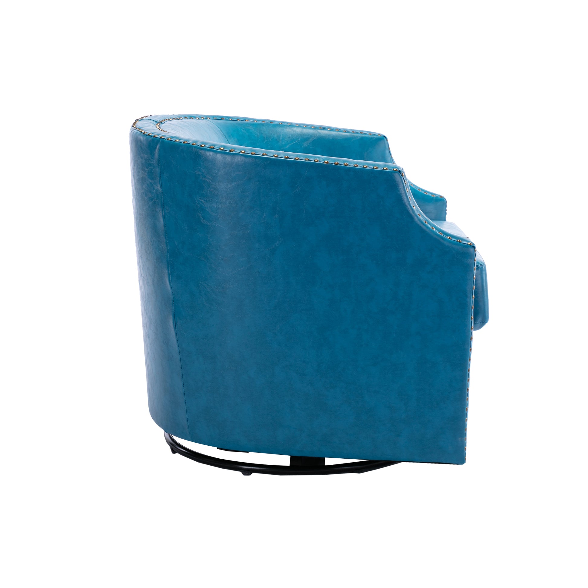 Coolmore Swivel Chair Living Room Chair Light Blue Primary Living Space Foam Pu Leather