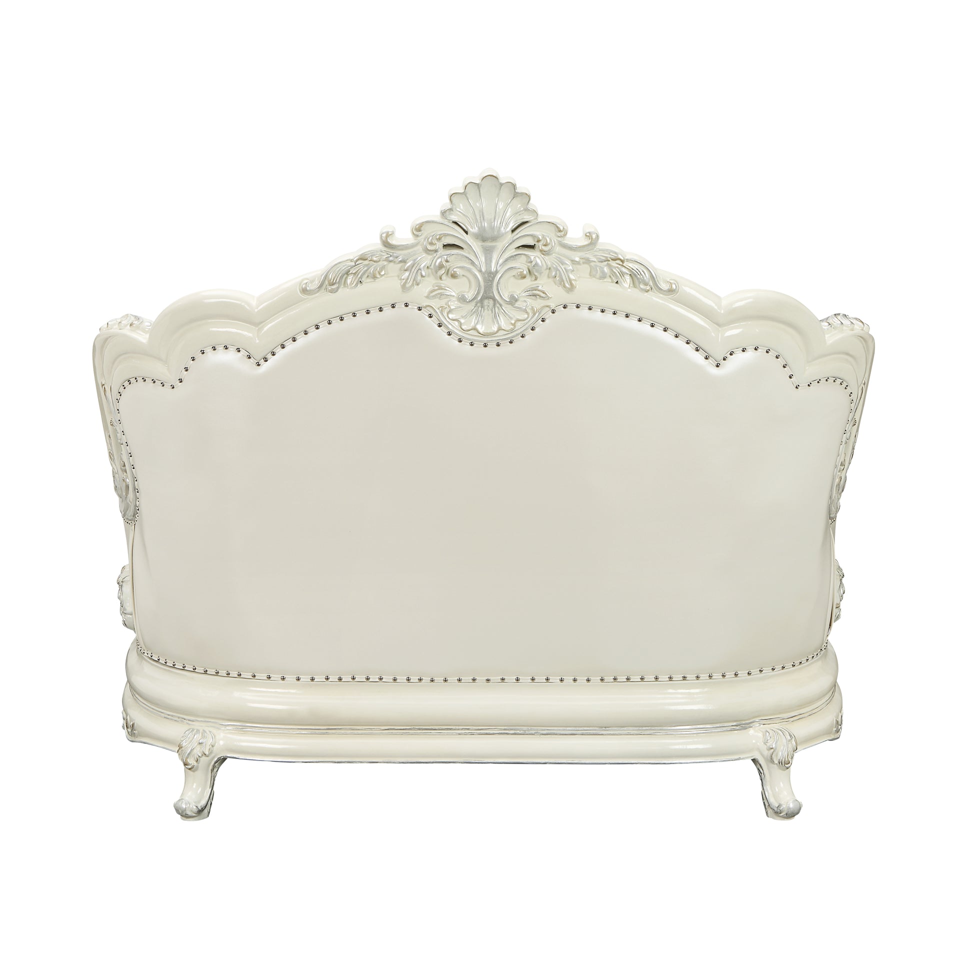 Adara Seat W 5 Pillows Pearl White Pu & Antique White Finish Lv01225 Antique White Pu