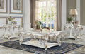 Adara Chair W 2 Pillows Pearl White Pu & Antique White Finish Lv01226 Antique White Pu