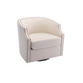 Coolmore Swivel Chair Living Room Chair Beige Metal