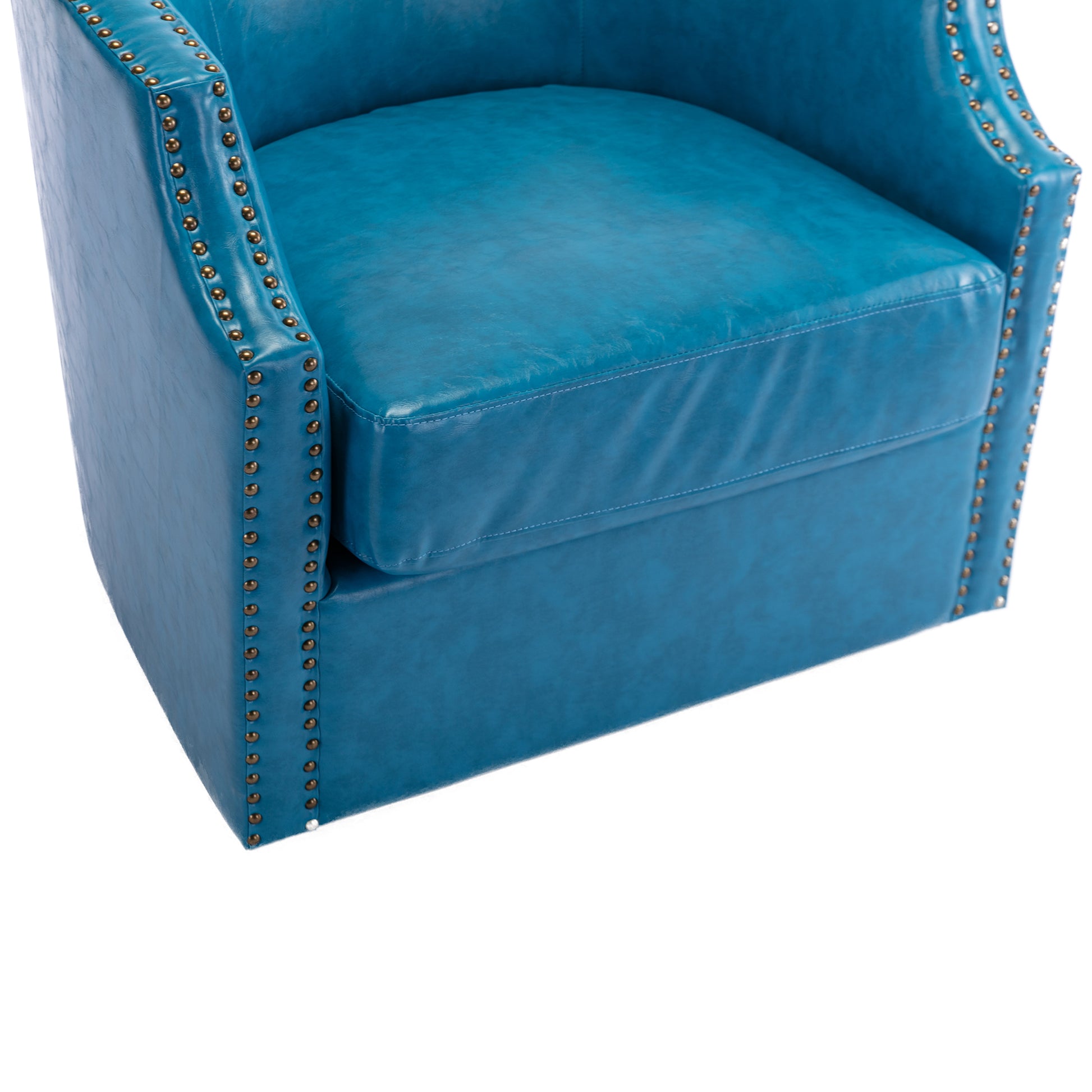 Coolmore Swivel Chair Living Room Chair Light Blue Primary Living Space Foam Pu Leather