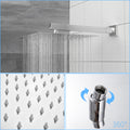 Dual Shower Head 10 Inch Wall Mounted Square Shower System With Rough In Valve,Chrome Chrome Stainless Steel