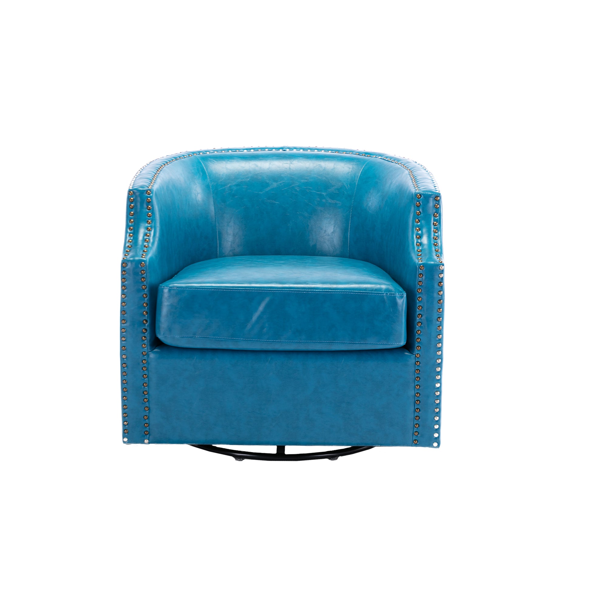 Coolmore Swivel Chair Living Room Chair Light Blue Primary Living Space Foam Pu Leather
