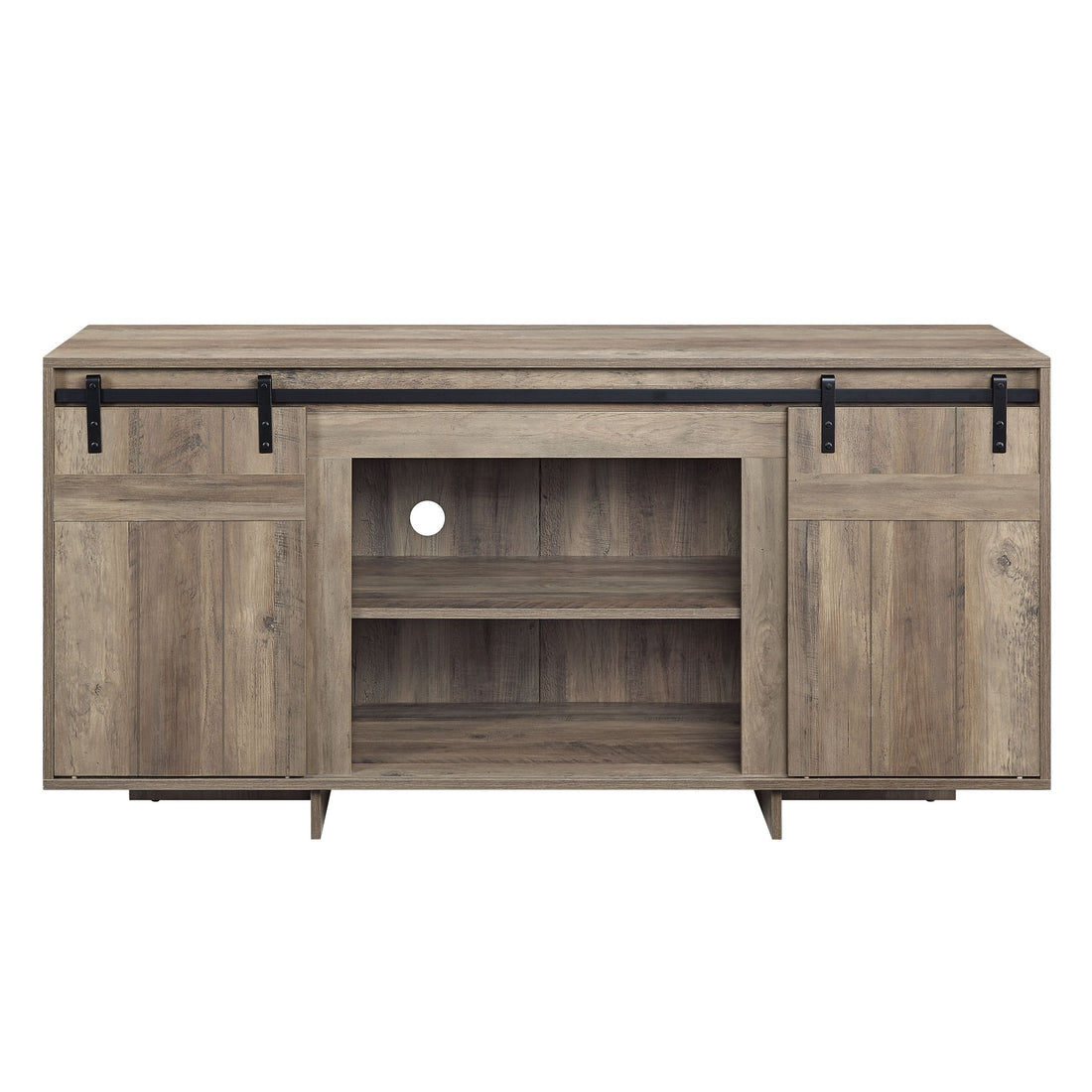 Bellarosa Tv Stand Same As 91608 Gray Washed Finish Lv01440 Oak Solid Wood