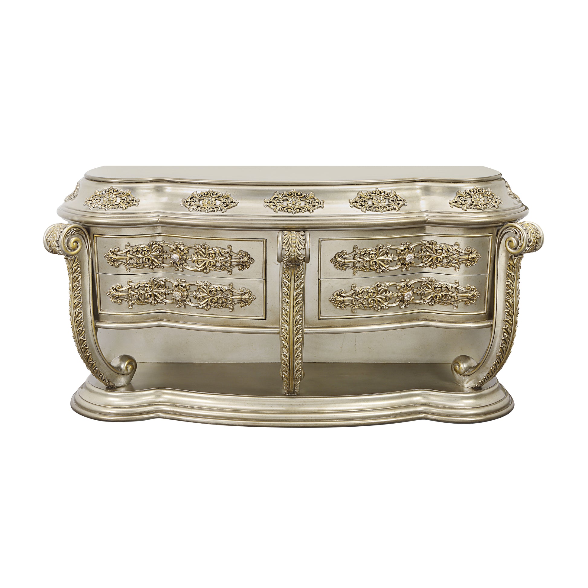 Danae Server Champagne & Gold Finish Dn01201 Gold Mdf