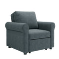 3 In 1 Sofa Bed Chair, Convertible Sleeper Chair Bed,Adjust Backrest Into A Sofa,Lounger Chair,Single Bed,Modern Chair Bed Sleeper For Adults,Deep Blue Old Sku:Wf301161Aad Dark Blue Linen