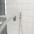 Dual Shower Head 12 Inch Wall Mounted Square Shower System With Rough In Valve,Chrome Chrome Stainless Steel