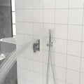 Dual Shower Head 10 Inch Wall Mounted Square Shower System With Rough In Valve,Chrome Chrome Stainless Steel