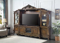 Latisha Entertainment Center Antique Oak Finish Lv01355 Oak Solid Wood Mdf