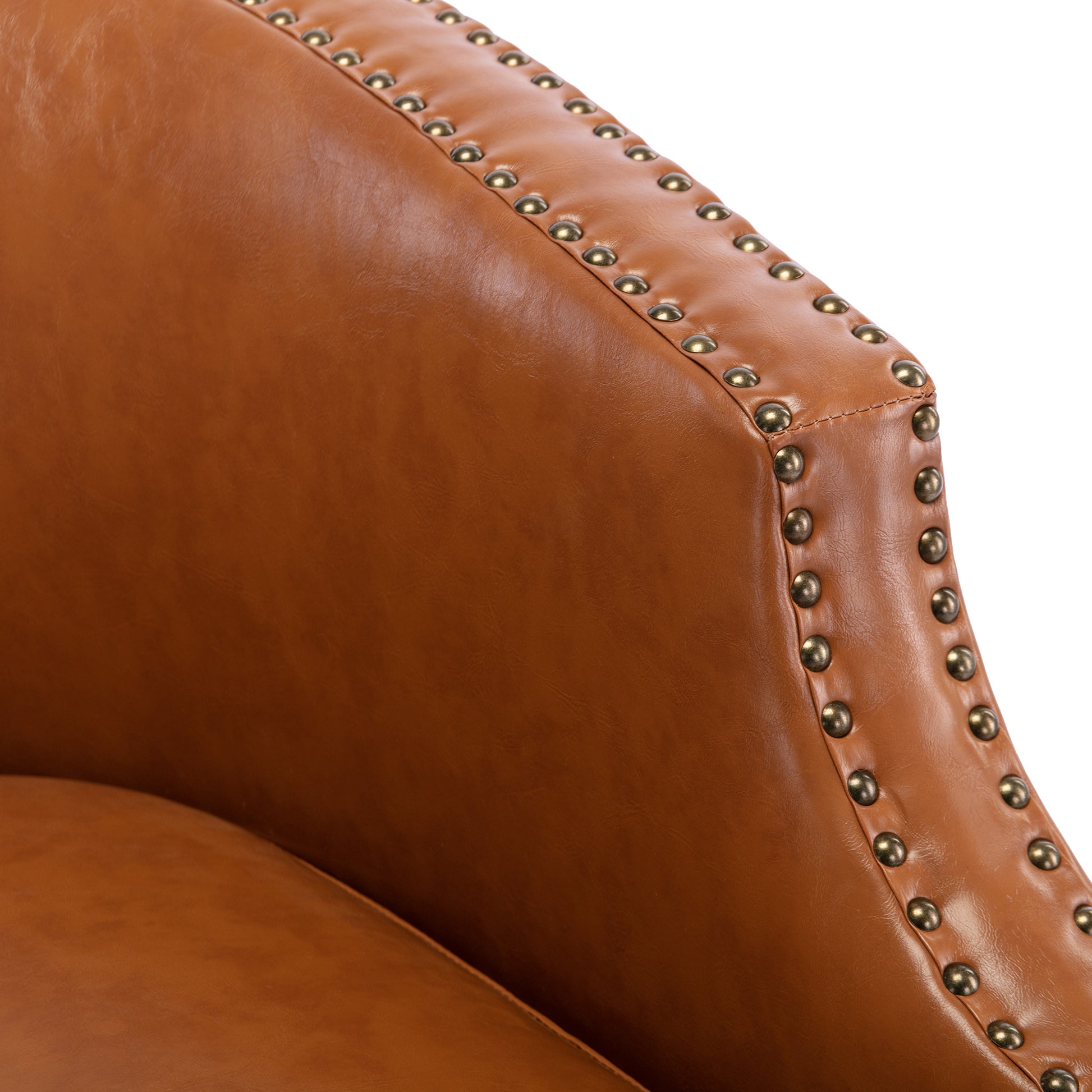 Coolmore Swivel Chair Living Room Chair Light Brown Metal