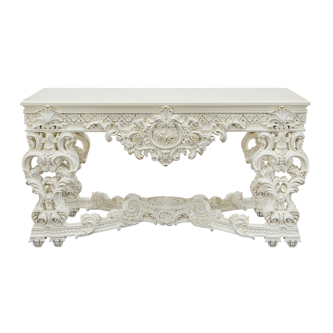 Adara Sofa Table Antique White Finish Lv01219 Antique White Mdf
