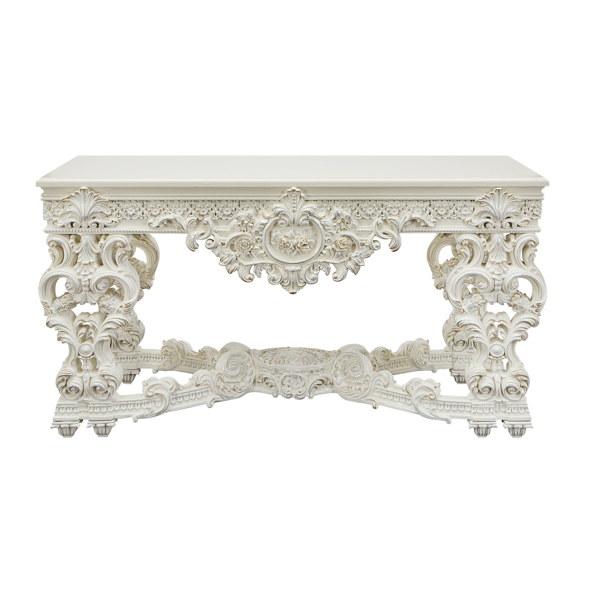 Adara Sofa Table Antique White Finish Lv01219 Antique White Mdf