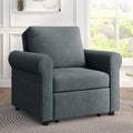 3 In 1 Sofa Bed Chair, Convertible Sleeper Chair Bed,Adjust Backrest Into A Sofa,Lounger Chair,Single Bed,Modern Chair Bed Sleeper For Adults,Deep Blue Old Sku:Wf301161Aad Dark Blue Linen