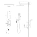 Dual Shower Head 10 Inch Wall Mounted Square Shower System With Rough In Valve,Chrome Chrome Stainless Steel