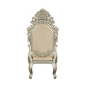 Sorina Side Chair Set 2 Pu & Antique Gold Finish Dn01209 Gold Solid Wood Mdf