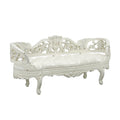 Adara Bench Pearl White Pu & Antique White Finish Bd01253 Antique White Pu