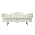 Adara Bench Pearl White Pu & Antique White Finish Bd01253 Antique White Pu