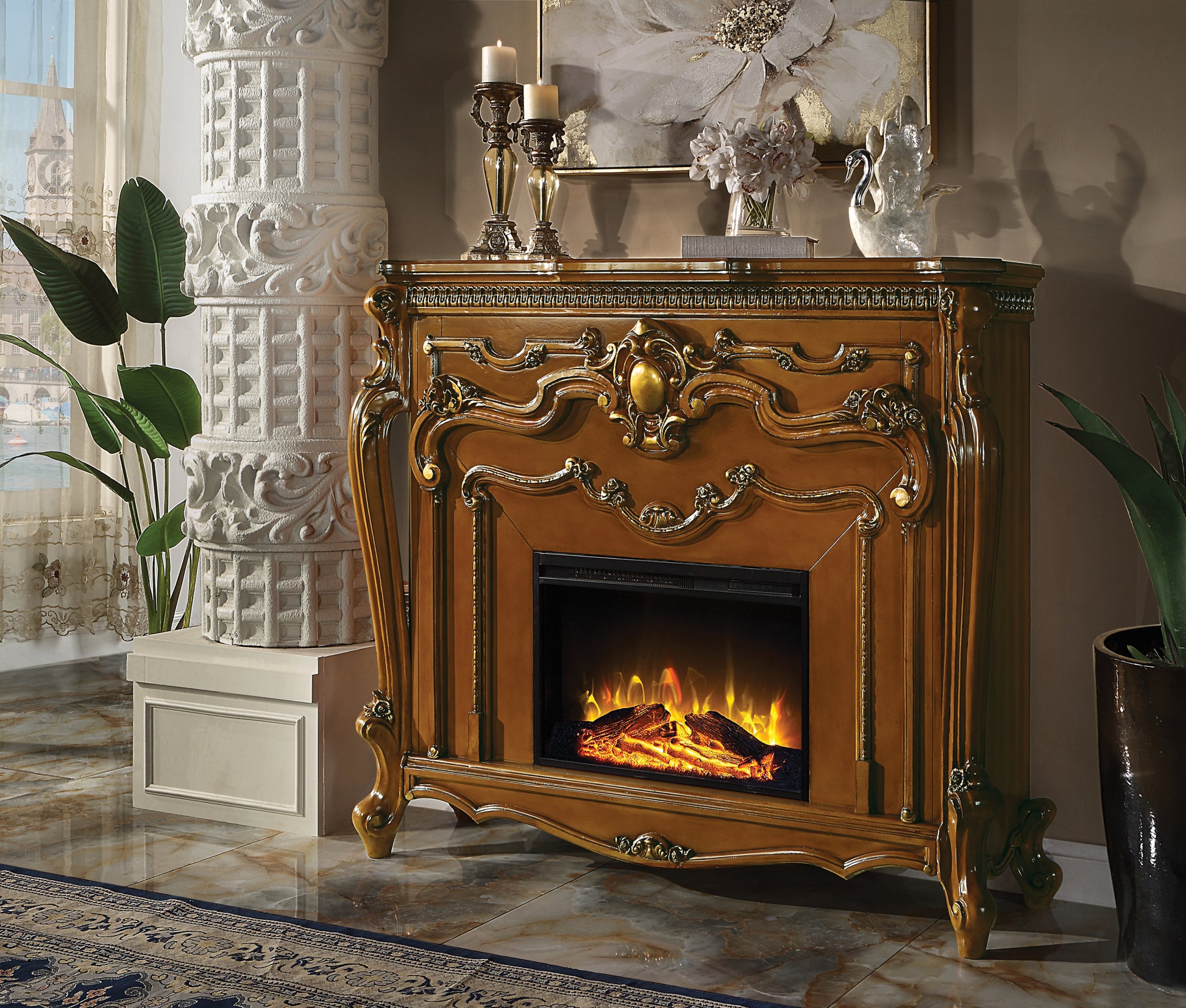 Picardy Fireplace Honey Oak Finish Ac01344 Oak Solid Wood Mdf